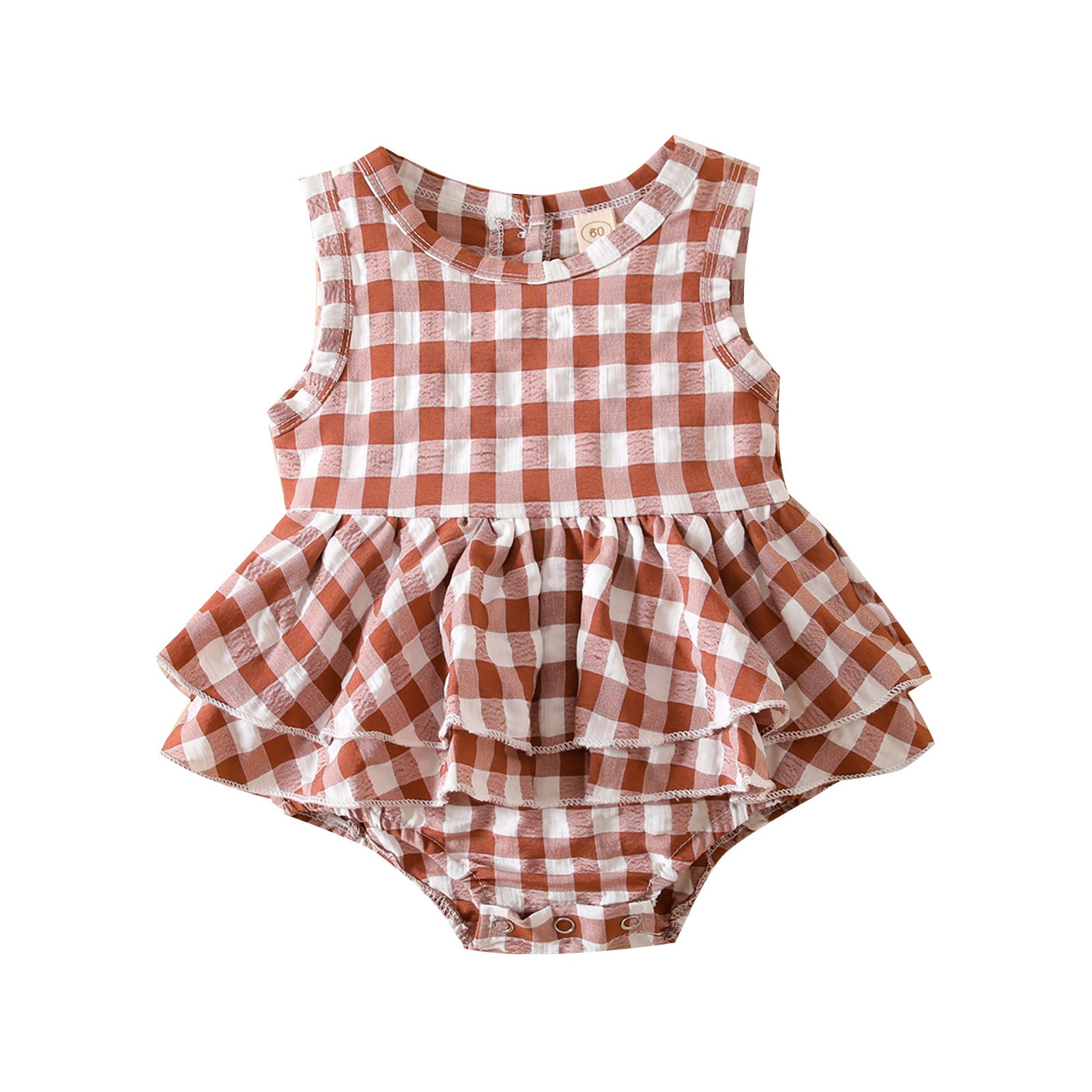 Summer Sleeveless Plaid Gown