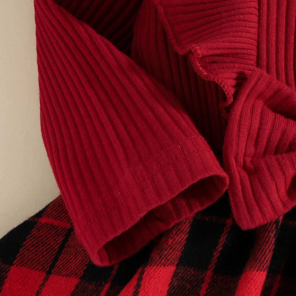 Autumn & Winter Long Sleeve Tartan Skirt