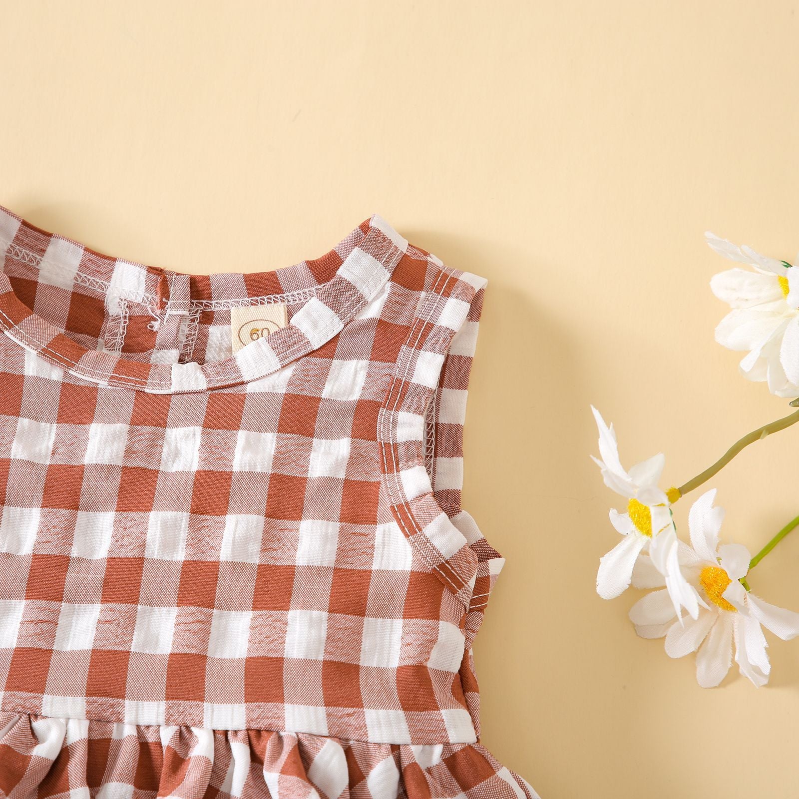 Summer Sleeveless Plaid Gown