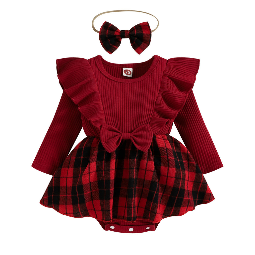 Autumn & Winter Long Sleeve Tartan Skirt