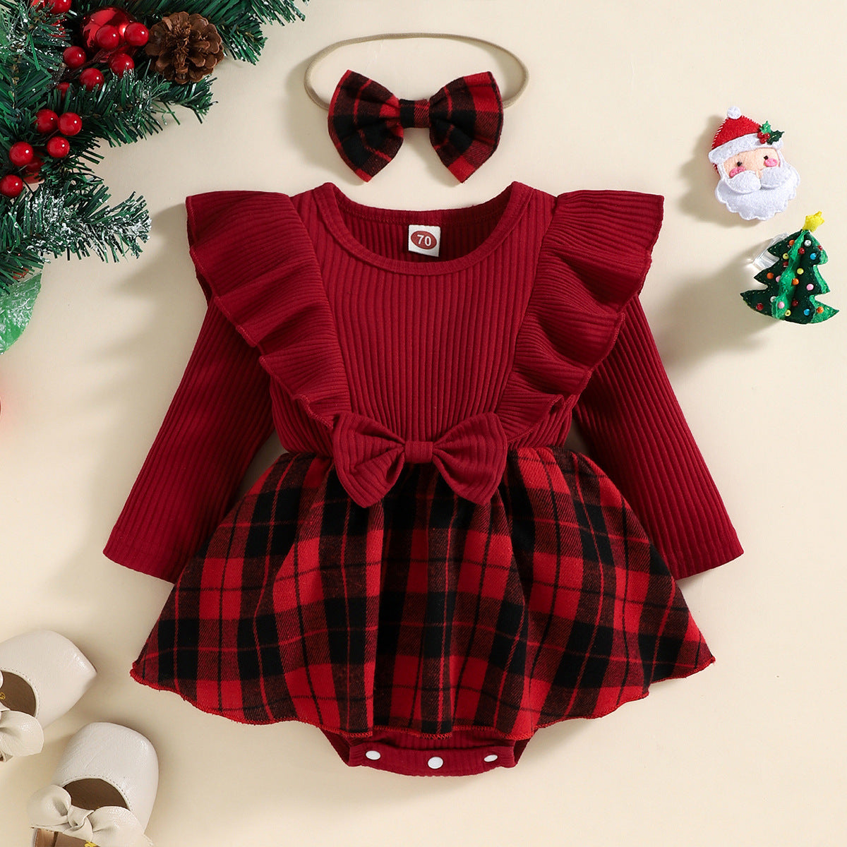 Autumn & Winter Long Sleeve Tartan Skirt