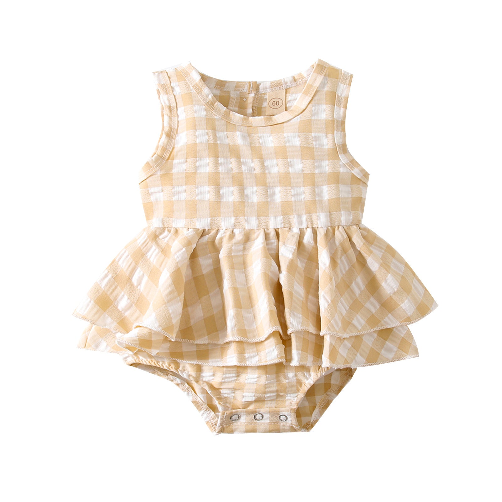 Summer Sleeveless Plaid Gown